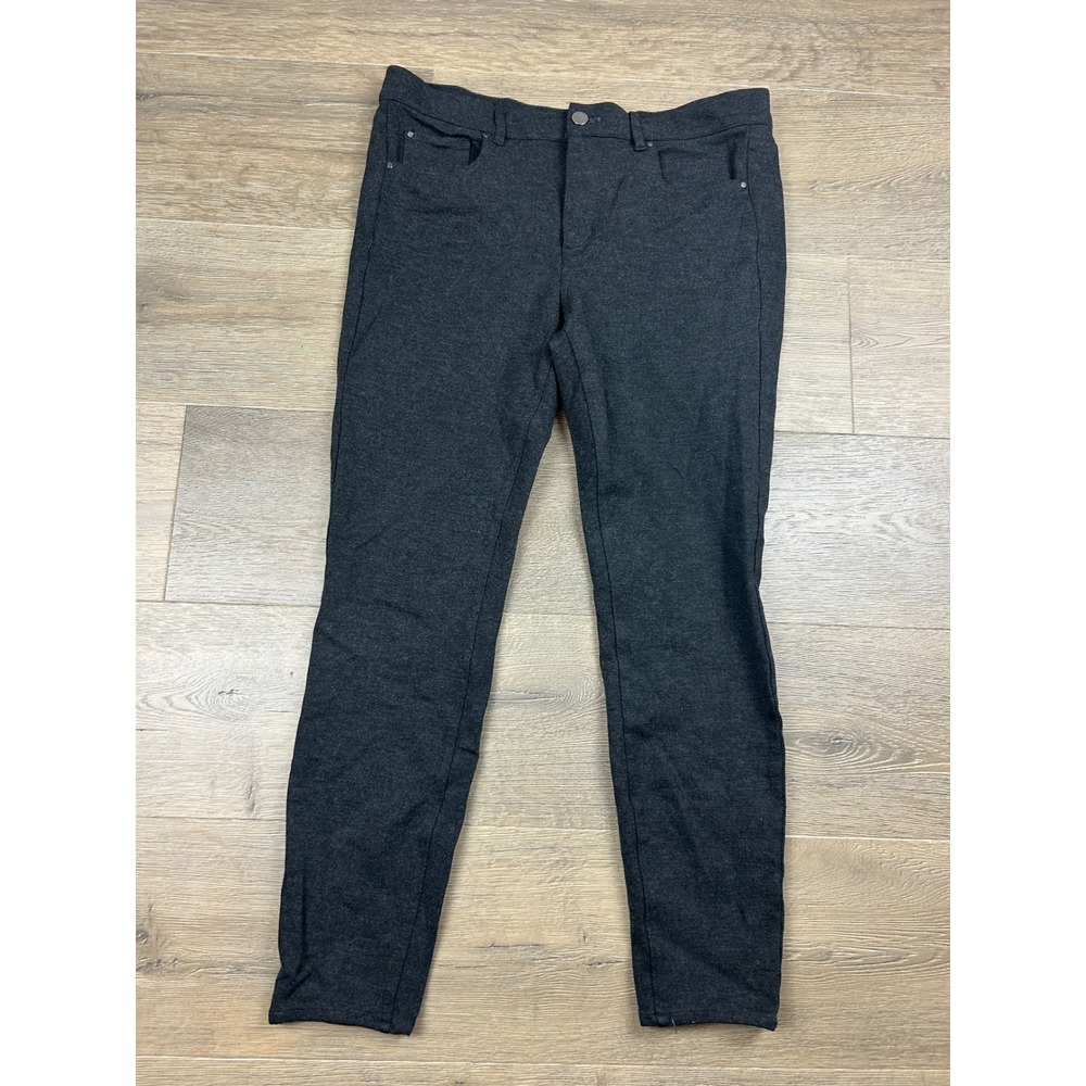 Ann Taylor Womens Charcoal Gray Heathered Stretch Ankle Pants Size 10 Slim Leg